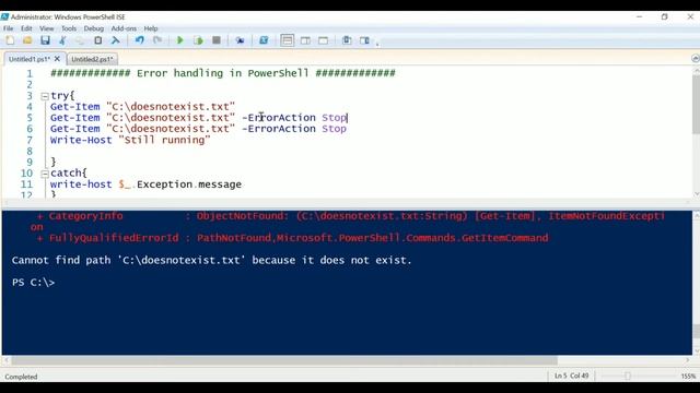 Error handling in PowerShell смотреть онлайн