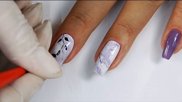 Leaves nails art tutorial / i-nails / dobrarada смотреть онлайн