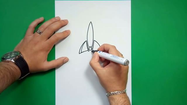 Como dibujar un cohete paso a paso 5 | How to draw a rocket 5 смотреть онлайн