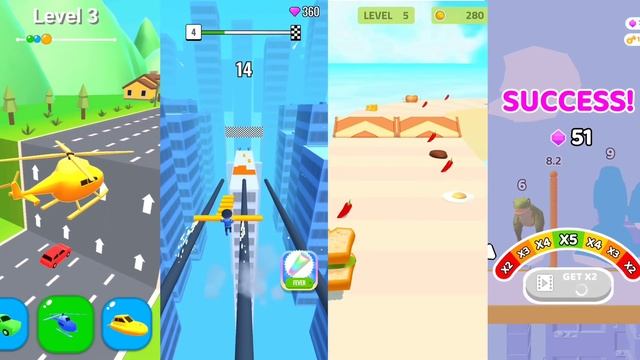 Satisfying Mobile Game - Shape Shifting, Roof Rails, Sandwich Runner, Long Neck Gameplay - All Leve смотреть онлайн