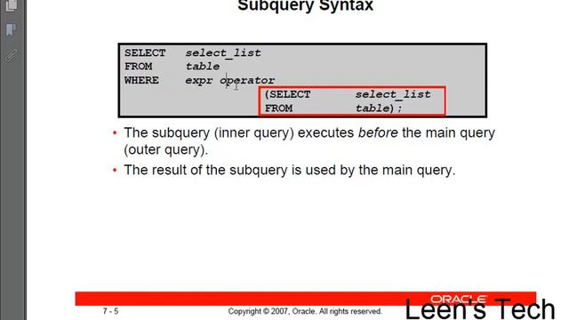SQL 11g Tutorial in Bangla # 30 Subquery Types, syntax and guidelines in SQL Statements смотреть онлайн