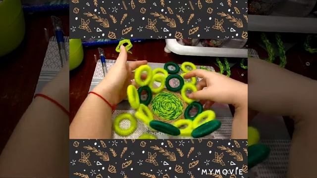 DIY.❤️ Необычная, красивая и яркая корзинка? из колец для штор. Нитки?, джут, шпагат. CRAFT idea. ? смотреть онлайн