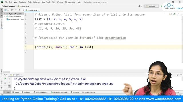 Given a Python List Turn Every Item of a List into its Square | Python Program Tutorial смотреть онлайн