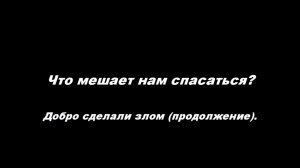 Что мешает нам спасаться.
Часть 3. Добро сделали злом (продолжение)
