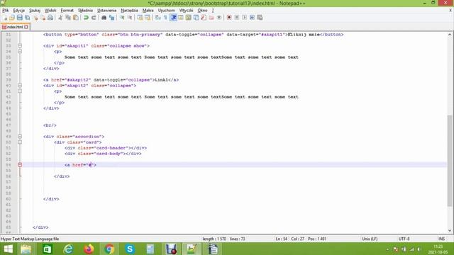 Wprowadzenie do Bootstrap #13 | Collapse, elementy hidden show - Kurs Tutorial смотреть онлайн