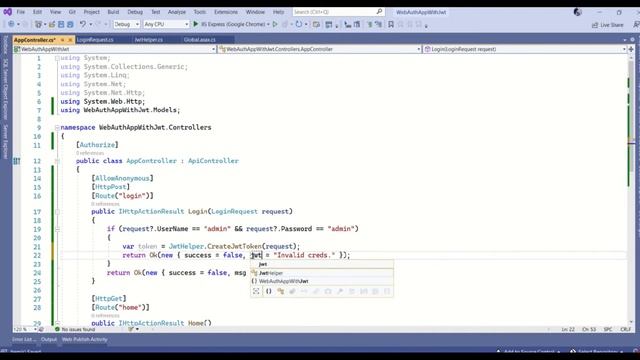 JWT base token authentication in ASP.NET Web API (The Simplest way ever) смотреть онлайн