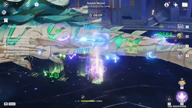 [NEW ABYSS] Nahida C0 Hyperbloom & Ayato C0 Double hydro abyss 4.4 floor 12 genshin impact смотреть онлайн
