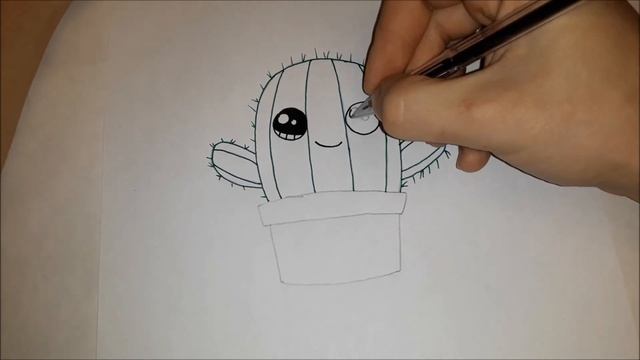 Рисуем кавайный кактус вместе! Как нарисовать кактус? Как нарисовать цветок? смотреть онлайн