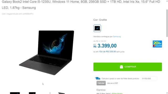 Galaxy Book2 Intel Core i5-1235U, Windows 11 Home, 8GB, 256GB SSD + 1TB HD, Intel - MAGAZINE LUIZA смотреть онлайн