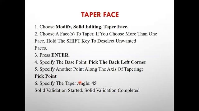 Use of Extrude/Copy/Taper/Color/Delete face in AutoCAD-2007 | Lec 11 | Week 13 | Theory смотреть онлайн