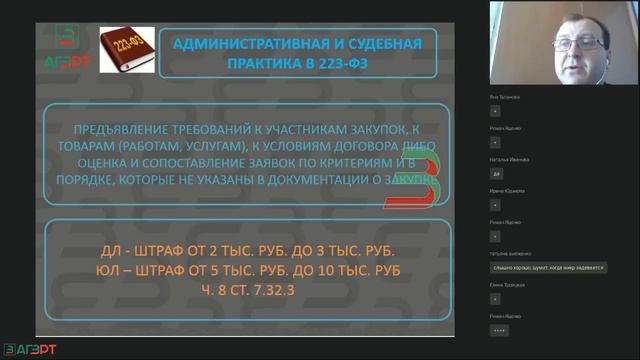 Обзор практики применения Закона о закупках товаров, работ, услуг отдельными видами юр. лиц 223-ФЗ смотреть онлайн