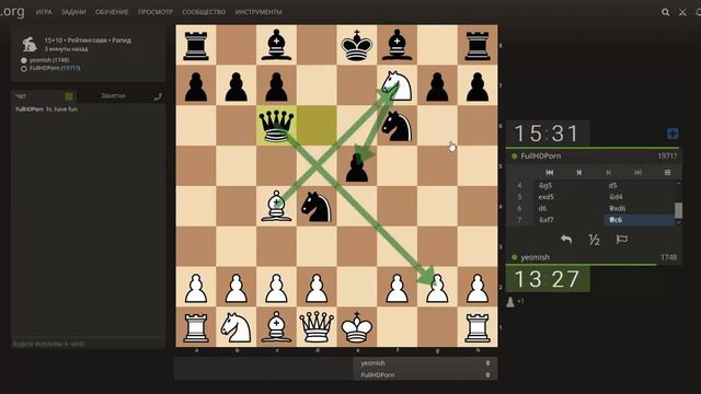 18.02.2024 Игра в шахматы на личесс. Рапид 15@WishFM1075official+10 Проигрыш быстрый и поучительный смотреть онлайн