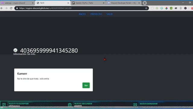 Proyecto MyPRO #7 | Proyecto en desarrollo | Discord OAuth2 / JS / NODEJS / SQLITE3 смотреть онлайн