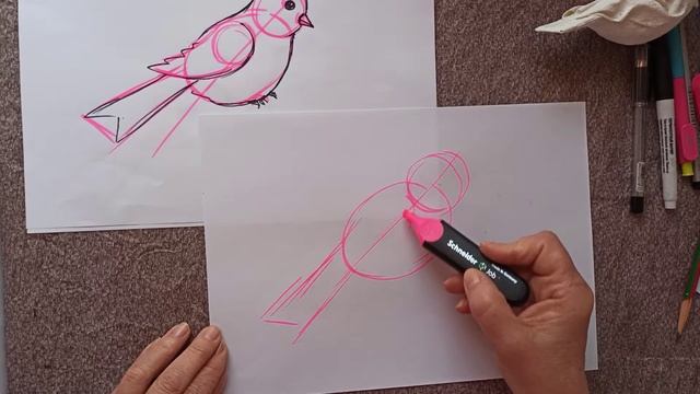 Как нарисовать птичку .1 Учебный рисунок для детей и взрослых. смотреть онлайн