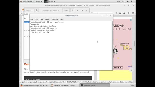 Centos7 : su - postgres Authentication failure смотреть онлайн