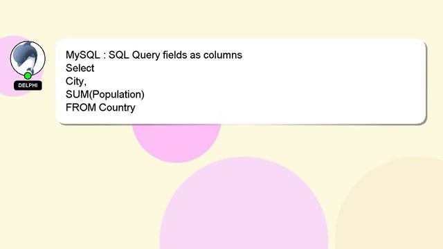 MySQL : SQL Query fields as columns смотреть онлайн