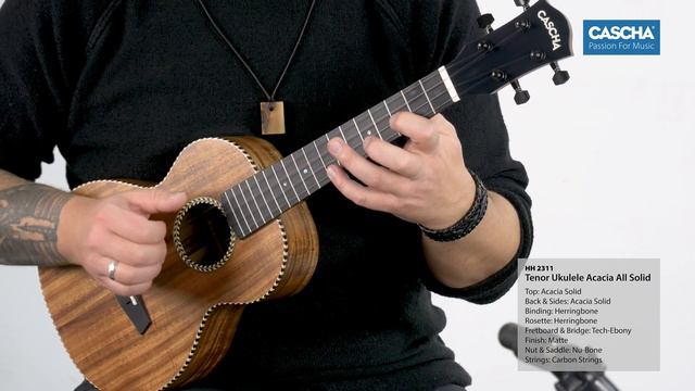 Cascha Acacia All Solid Tenor Ukulele HH 2311 - Sound Demo смотреть онлайн