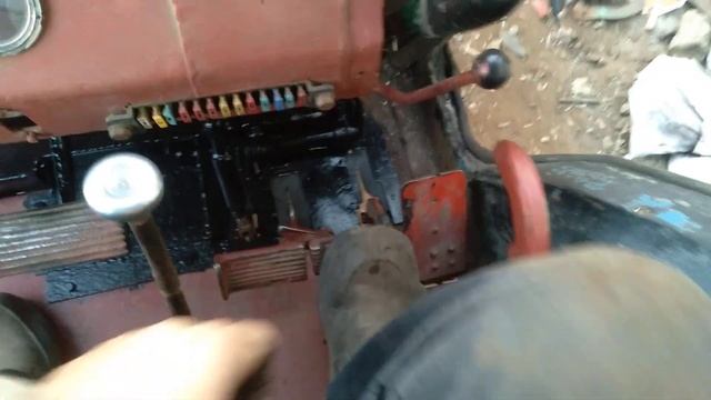 переделка рычага  включение выключение вом   под руль трактора т40 с кабиною от мтз