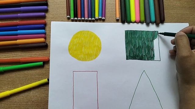 Drawing shapes, painting. Рисование фигур, раскраски. смотреть онлайн