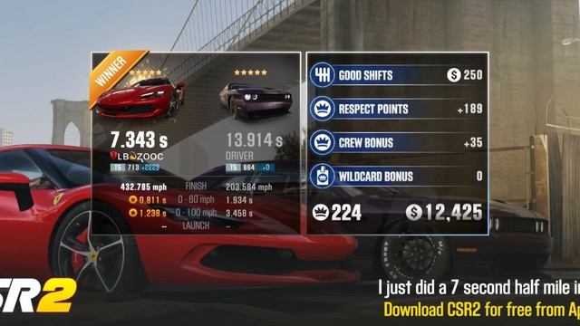 【CSR2】296 GTB, shift & tune for 7.34x смотреть онлайн