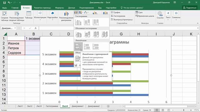 Изучаем Microsoft Excel 2016 | Создание диаграмм смотреть онлайн