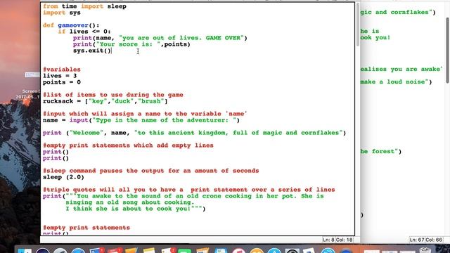 Python Adventure Game 8: Game Over no more lives function смотреть онлайн