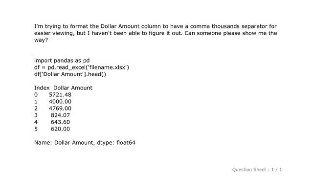 Pandas : How to insert a comma as a thousands separator in a pandas dataframe column? смотреть онлайн