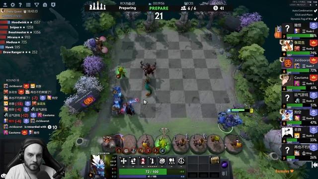 dota auto chess - 6 hunters combo in auto chess by queen player - queen gameplay autochess смотреть онлайн