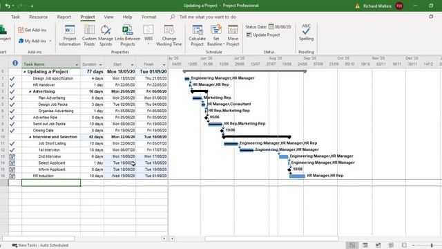 How to use the Update Project Feature in Microsoft Project смотреть онлайн