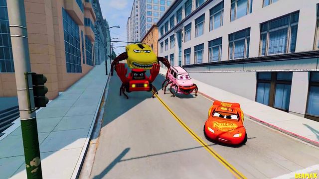 Epic Escape From The Lightning McQueen Monsters Eater & Duck Car Eater | McQueen VS McQueen | Beamn