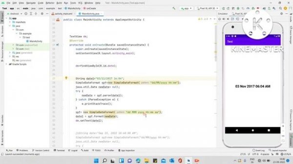 How to format date and time in Android | java.lang.RuntimeException: Unable to start activity SOLVE