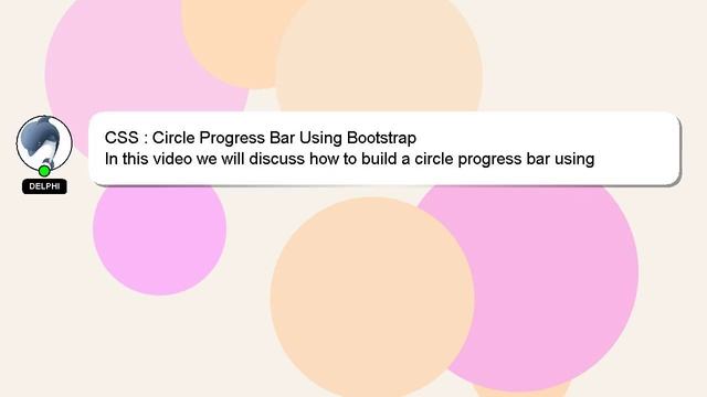 CSS : Circle Progress Bar Using Bootstrap смотреть онлайн