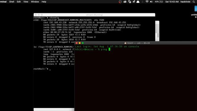 how to connect kali linux terminal ip address to mac terminal смотреть онлайн
