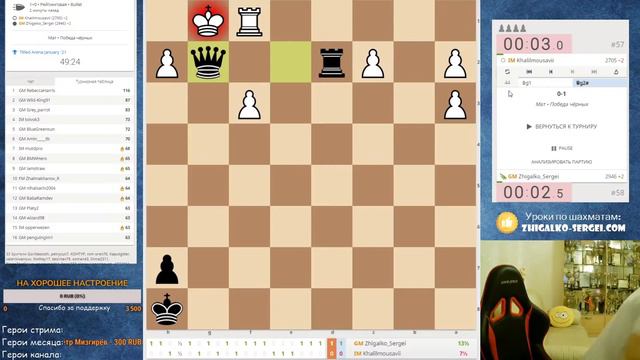 [RU] ТИТУЛЬНАЯ АРЕНА! 1+0! Играют СУПЕР ГРОССЫ! Шахматы. На lichess.org смотреть онлайн
