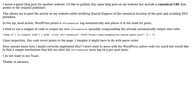 Wordpress: Customize rel=canonical tag for single blog post смотреть онлайн