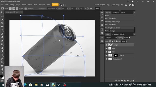 how to create a realistic mockup design in photopea | photopea tutorial смотреть онлайн