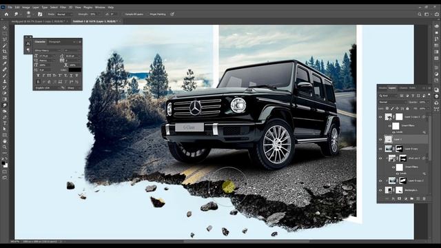 COMMERCIAL CAR POSTER/BANNER DESIGN IN PHOTOSHOP | JEEP | DESICROWD смотреть онлайн