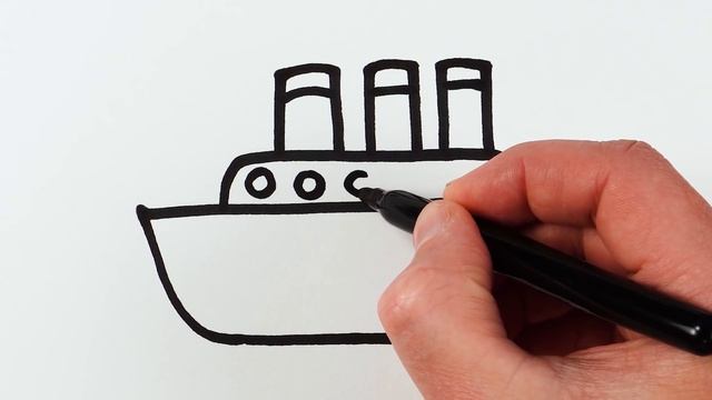 Draw a picture of a ship | рисуем корабль для детей | 子供のための船を描く | vẽ một con tàu cho trẻ em смотреть онлайн