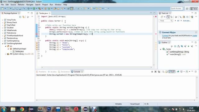 JAVA How to sort string in alhpabetical order смотреть онлайн