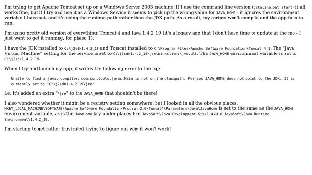 DevOps & SysAdmins: Apache Tomcat Windows service ignoring JAVA_HOME environment variable смотреть онлайн