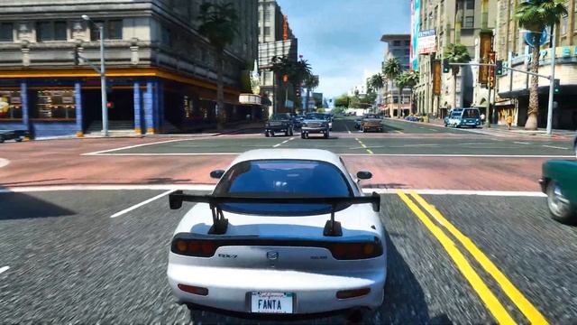 ► GTA 5 4K REAL LIFE Graphics ✪ Mazda RX-7 Anti Lag Mod ? GTA 6 Graphics - RTX™ 3090 смотреть онлайн