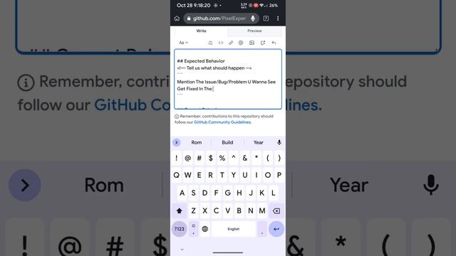 Example Of How To Report Bugs Of Pixel Experience Plus A12 Build Of Pixel 4 (flame) On GitHub Page. смотреть онлайн