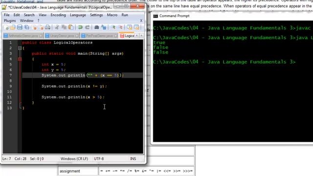 Java Logical Operators смотреть онлайн