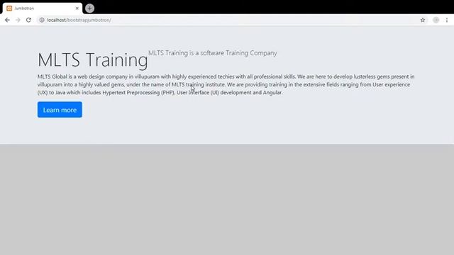 Bootstrap Jumbotron Header in Tamil | MLTS Training смотреть онлайн