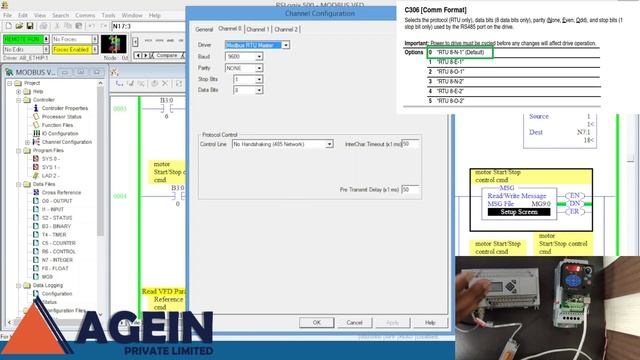 How to communicate powerflex4m VFD with Micro1400 PLC over Modbus RS485? start/stop via modbus RS48 смотреть онлайн