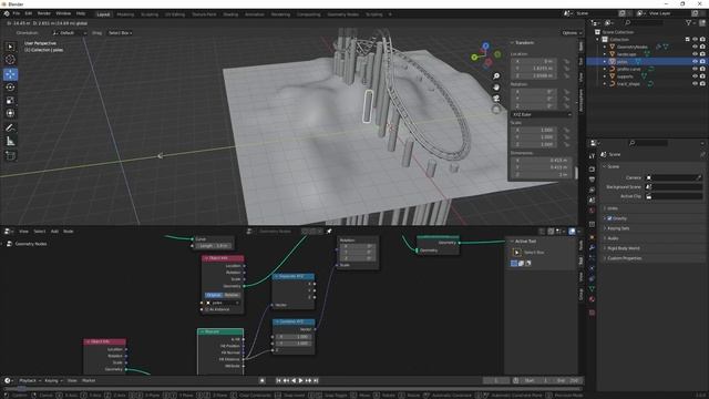 Blender 3.0: Fully procedural rollercoaster using Geometry Nodes (Part 1) смотреть онлайн