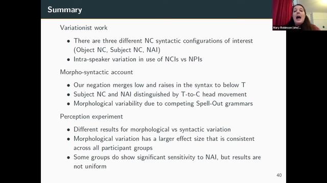 Mary Robinson: Social perception of (morpho-)syntactic variables смотреть онлайн