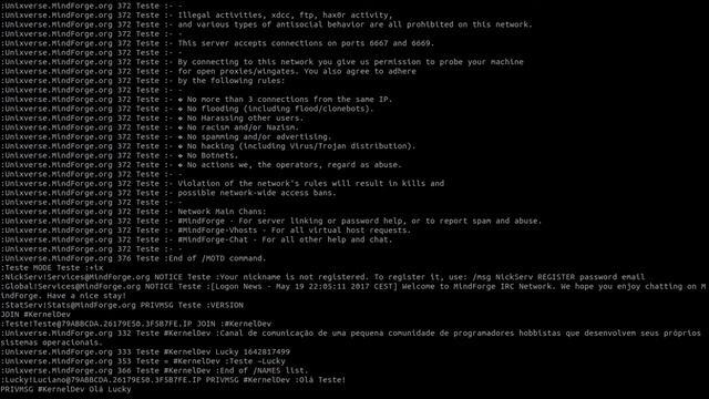 IRC em Telnet смотреть онлайн