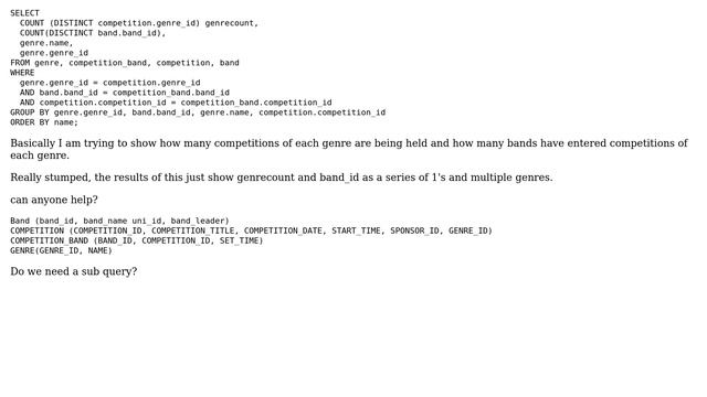 Databases: Trying to count multiple values and total смотреть онлайн