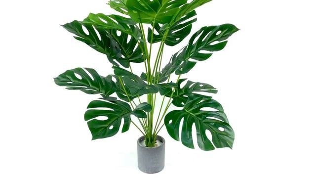 Artificial palm leaves plant fake monstera смотреть онлайн
